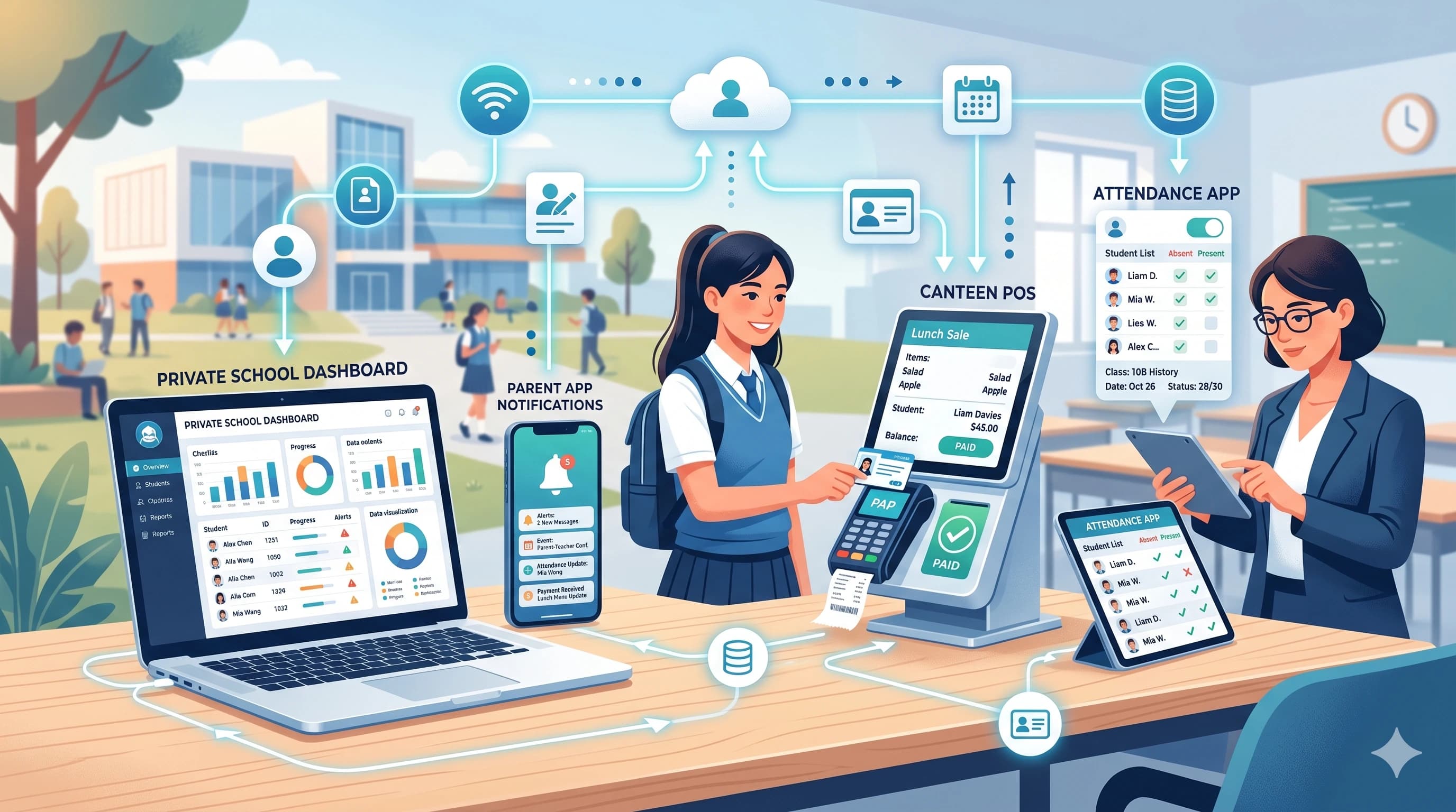 Sistem Manajemen Sekolah Swasta All-in-One: Dari Administrasi hingga Kantin Digital