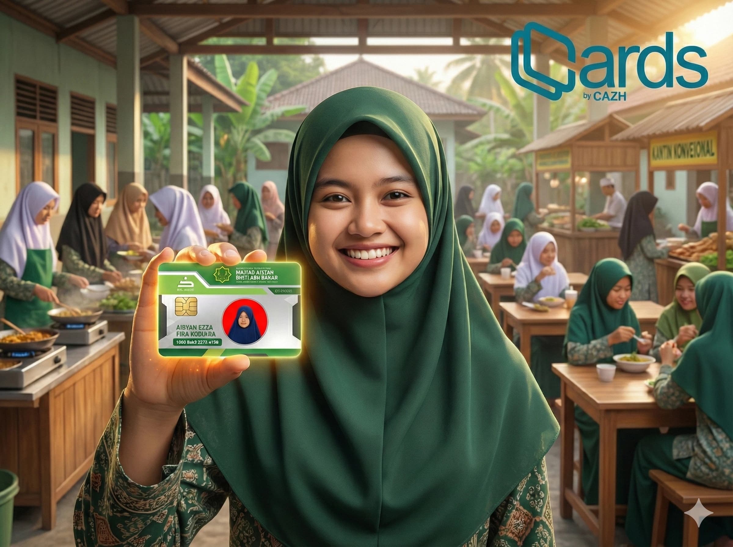Kartu santri digital untuk pembayaran nontunai di pesantren.