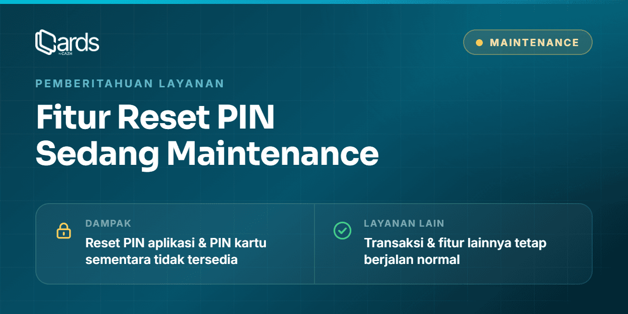 Fitur Reset PIN Sedang Maintenance